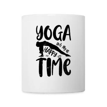 Yoga is my happy time - Yoga Pose Yoga Lover - Tasse - Weiß - Vorne