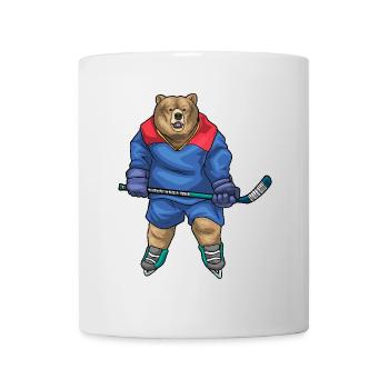 Bear Bâton de hockey sur glace - Mug blanc - blanc - Devant