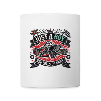 Un garçon qui aime l’aventure en karting - Mug blanc - blanc - Devant