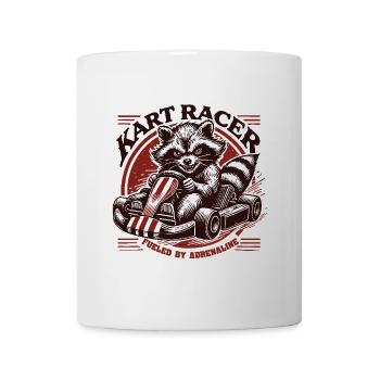Kartfahrer Waschbär Adrenalin Angetrieben Go-Kart - Tasse - Weiß - Vorne