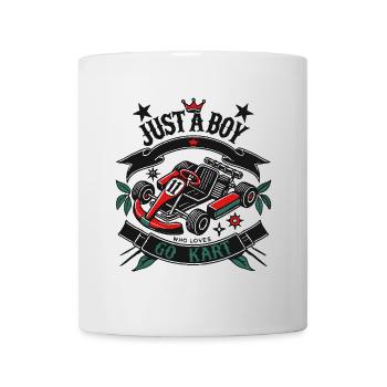 Go-kart aimant garçon style rétro - Mug blanc - blanc - Devant