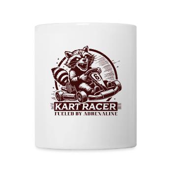 Kart Racer Adrenaline Driven Raccoon - Mug - white - Front