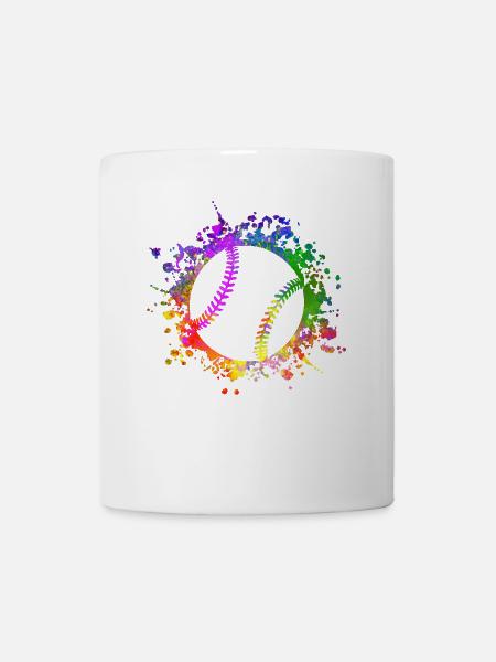 Baseball Paintsplashes Softball Baseball - Tasse - Weiß