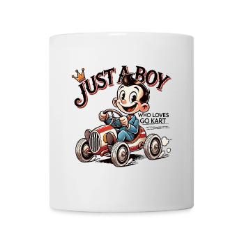 Juste un garçon qui aime le style de dessin animé Go-Kart - Mug blanc - blanc - Devant