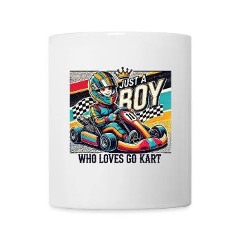 Garçon qui aime les courses de karting - Mug blanc - blanc - Devant