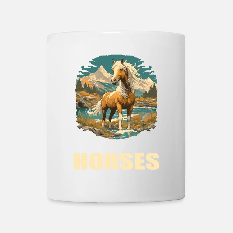 Chevaux Cheval - Mug blanc - blanc