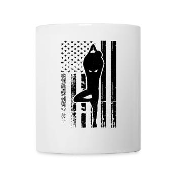 America Flag with yoga pose - Mug - white - Front