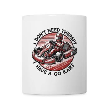 Faire du karting au lieu d’une thérapie, drôle de dicton - Mug blanc - blanc - Devant