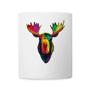 Orignal, Mosses, Bull, Eli, Bois, Cerf, Orignal sauvage - Mug blanc - blanc - Devant