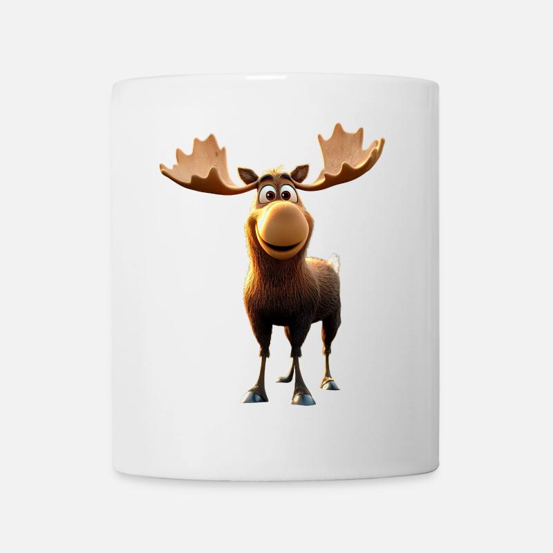 Elch Moose Elchbulle Geweih Hirsch Wilde Elche - Tasse - Weiß