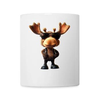 Orignal, Mosses, Bull, Eli, Bois, Cerf, Orignal sauvage - Mug blanc - blanc - Devant