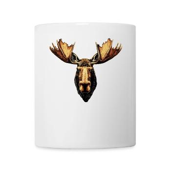 Orignal, Mosses, Bull, Eli, Bois, Cerf, Orignal sauvage - Mug blanc - blanc - Devant
