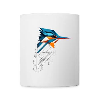 Geometric Kingfisher – Modern Natural Art - Mug - white - Front
