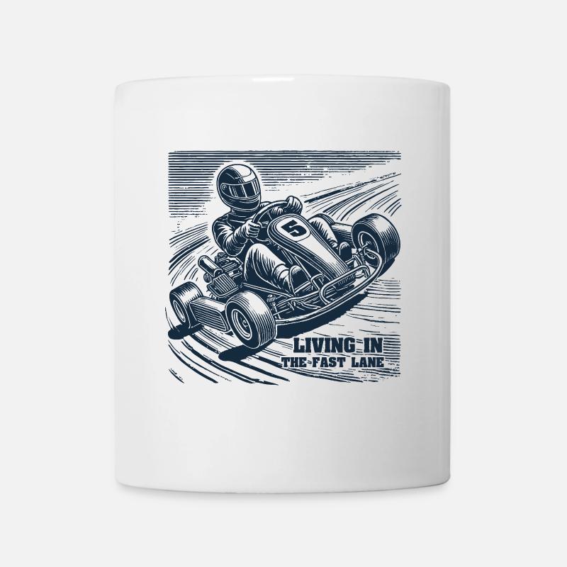 Karting dans l’aventure de la voie rapide - Mug blanc - blanc