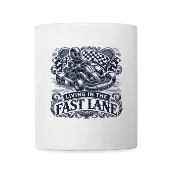 Go-kart dans la voie rapide dicton amusant - Mug blanc - blanc - Devant