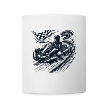 Aventure en karting avec style vintage de course - Mug blanc - blanc - Devant