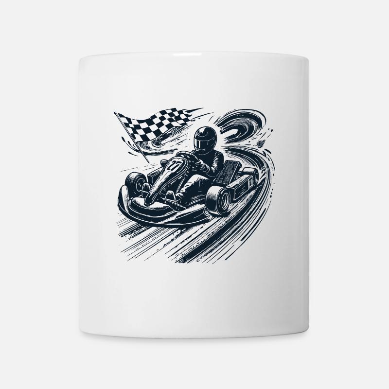 Aventure en karting avec style vintage de course - Mug blanc - blanc