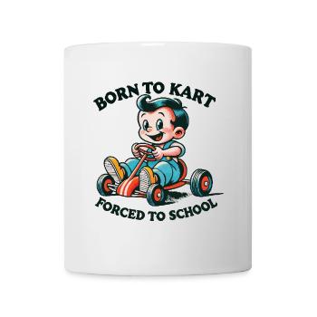 Go-Kart Dessin animé rétro né pour le karting - Mug blanc - blanc - Devant
