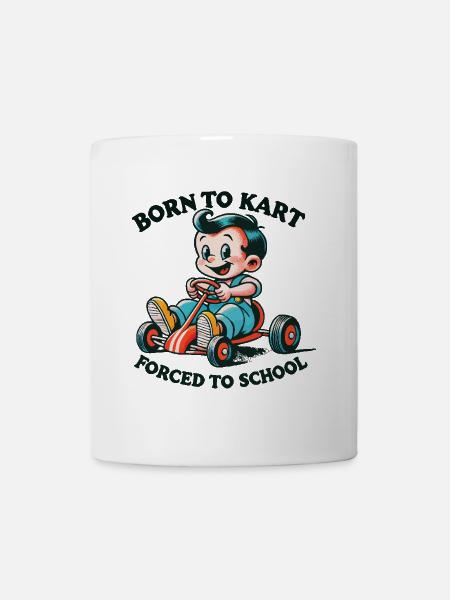 Go-Kart Retro Cartoon Geboren Zum Kartfahren - Tasse - Weiß