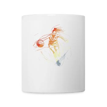 Retro Basketballerin Line Art - Tasse - Weiß - Vorne