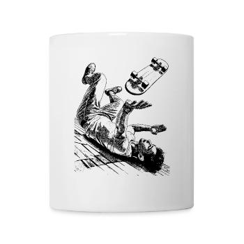 Funny Skater Scene – Cool Crash Shirt - Mug - white - Front