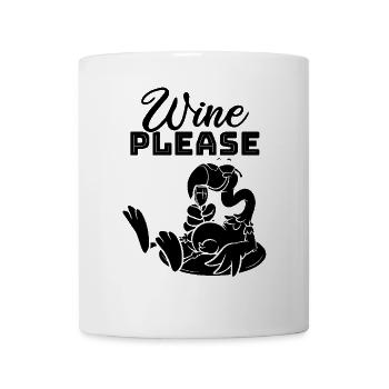 Funny Flamingo Wine please - Funny Wine Flamingo - Mug - white - Front
