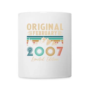 Février 2007 Vintage Anniversaire 2007 Cadeau - Mug blanc - blanc - Devant