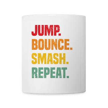 Jump Bounce Smash Repeat funny Bossaball - Mug blanc - blanc - Devant