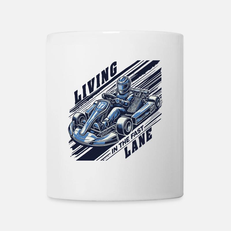 La vie de kart sur la voie rapide - Mug blanc - blanc