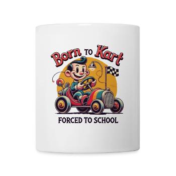 Born To Kart Conduite Dessin animé rétro Go-Kart - Mug blanc - blanc - Devant