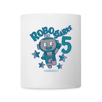 Robot Birthday Motif 5 Years Boy Gift - Mug - white - Front