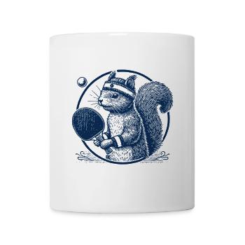 Tennis de table vintage motif écureuil - Mug blanc - blanc - Devant