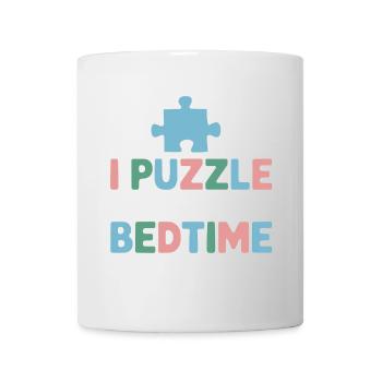 Ich rätsele weit über meine Schlafenszeit hinaus Lustiges Puzzle - Tasse - Weiß - Vorne