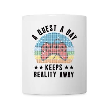 Gamer A Quest A Day Spielen - Tasse - Weiß - Vorne