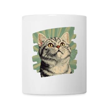 Britisch Kurzhaar Katze Retro - Tasse - Weiß - Vorne