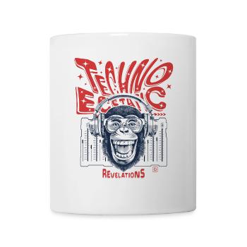 Ecstatic Techno: Affe, Beats und Primaten Shirt - Tasse - Weiß - Vorne
