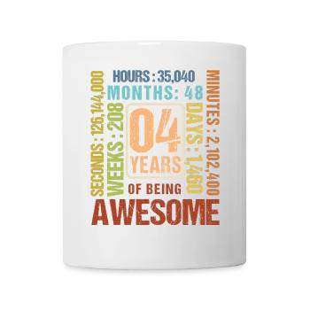 4 Jahre alt! Geburtstagsgeschenk für 4. Geburtstag - Tasse - Weiß - Vorne