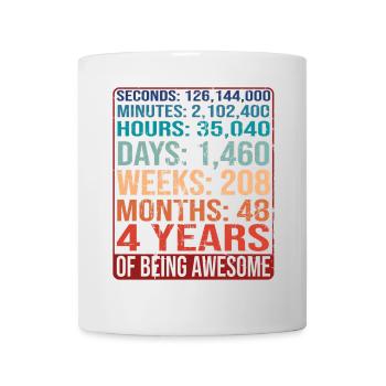 4 Jahre alt! Geburtstagsgeschenk für 4. Geburtstag - Tasse - Weiß - Vorne