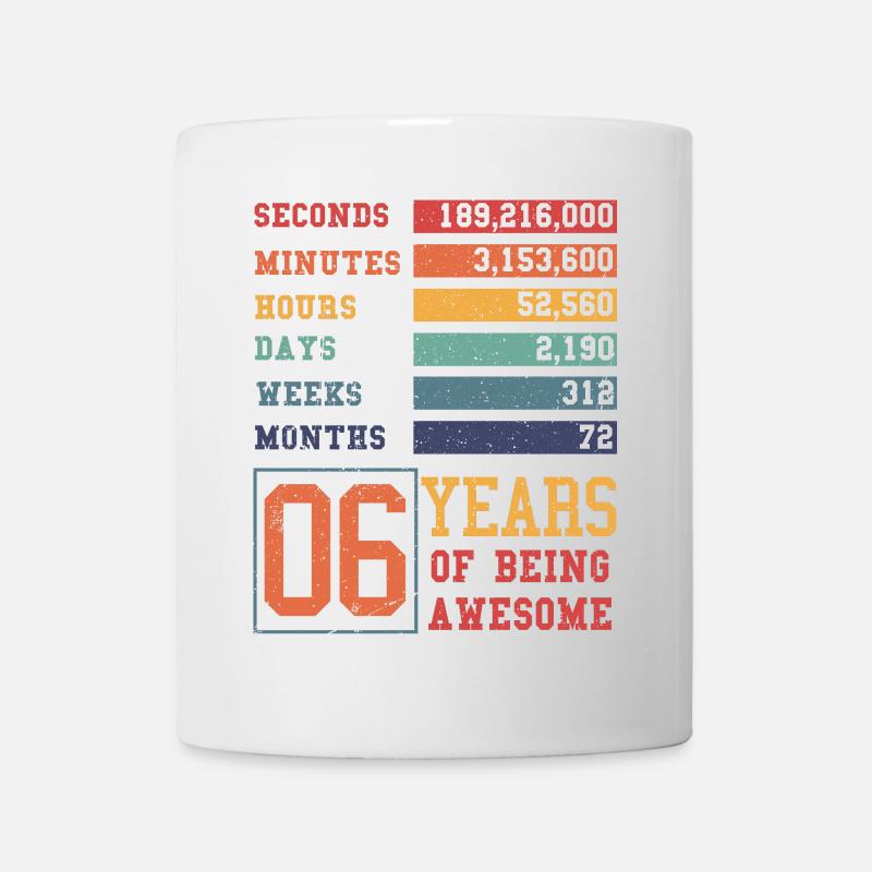 6 ans ! Cadeau d’anniversaire pour 6 ans - Mug blanc - blanc
