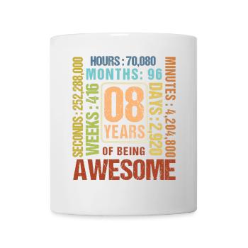8 Jahre alt! Geburtstagsgeschenk für 8. Geburtstag - Tasse - Weiß - Vorne