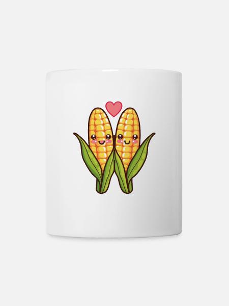 Mais Paar Liebe Herz Comic - Tasse - Weiß