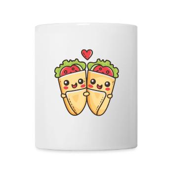 Burrito Couple Love Heart Comic - Mug - white - Front