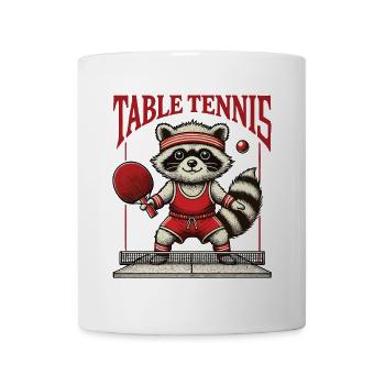 Table tennis raccoon for sports fans - Mug - white - Front