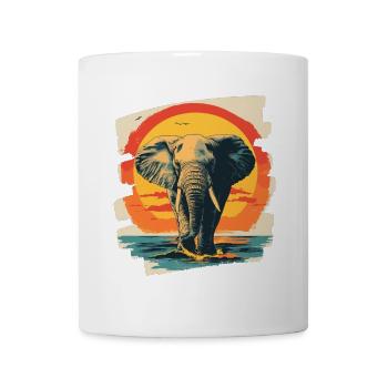 Elefant Retro - Tasse - Weiß - Vorne