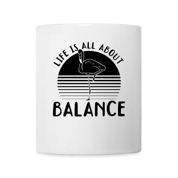 La vie est une question d’équilibre - Flamingo Lover - Mug blanc - blanc - Devant
