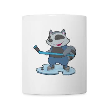 Waschbär Eishockey Eishockeyschläger - Tasse - Weiß - Vorne