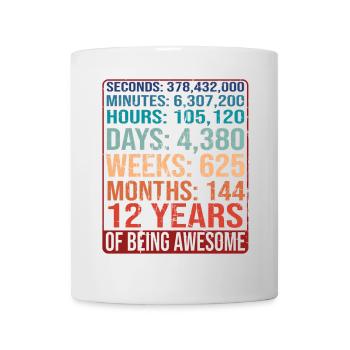 12 ans ! Cadeau d’anniversaire 12e anniversaire - Mug blanc - blanc - Devant