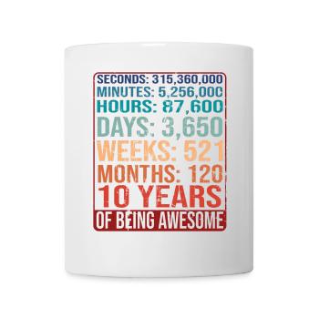 10 Jahre alt! Geburtstagsgeschenk 10. Geburtstag - Tasse - Weiß - Vorne
