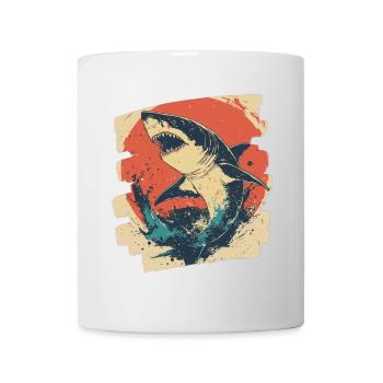 Haifisch Retro - Tasse - Weiß - Vorne