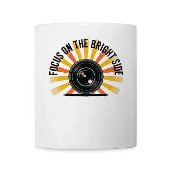 Focus sur l’objectif de l’appareil photo drôle du bon côté - Mug blanc - blanc - Devant
